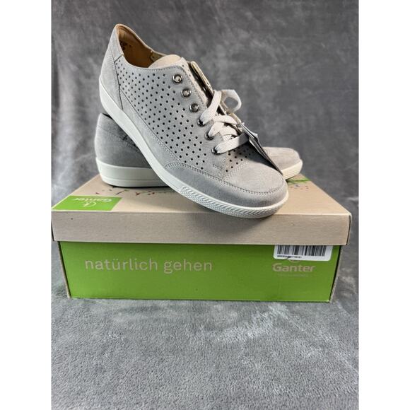 Gray Suede Giulietta Comfort Tie Sneaker German Ganter, UK Size 7.5, US Size 10 - Picture 1 of 11